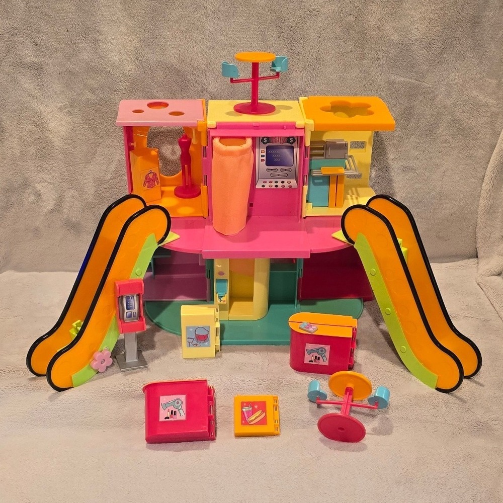 Vintage 2002 Polly Pocket Designer Fashion Mall Playset Dual Escalators Y2K Toy